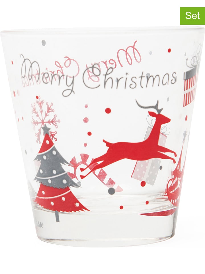 Trendy Kitchen by EXCÉLSA Szklanki (6 szt.) "Trendy" w kolorze czerwonym - 250 ml rozmiar: onesize