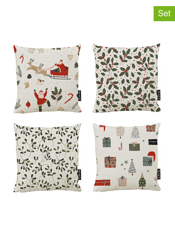 Butter Kings Poszewki (4 szt.) "Santa" ze wzorem na poduszkę - 45 x 45 cm rozmiar: onesize