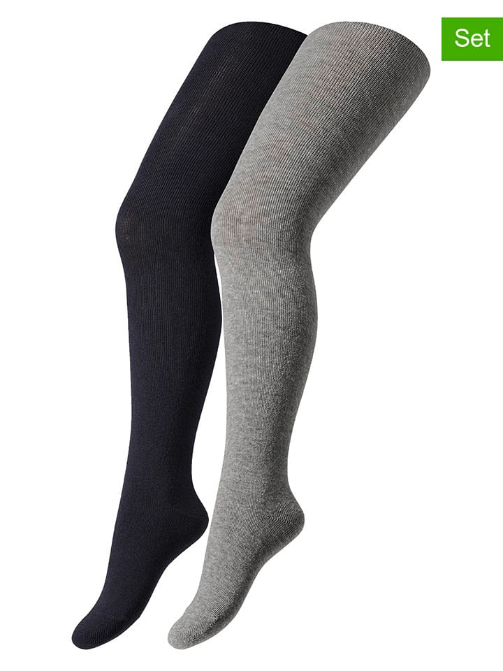 camano Rajstopy (2 pary) w kolorze szaro-granatowym rozmiar: 152-164