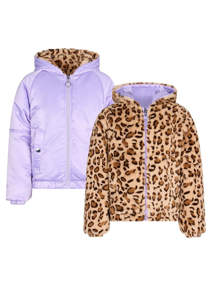 Retour Dwustronna kurtka pikowana "Fezna" w kolorze fioletowo-beżowo-brązowym rozmiar: 134/140