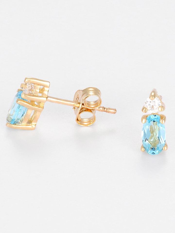 OR ÉCLAT Złote kolczyki-wkrętki "Tiop" z cyrkoniami rozmiar: onesize