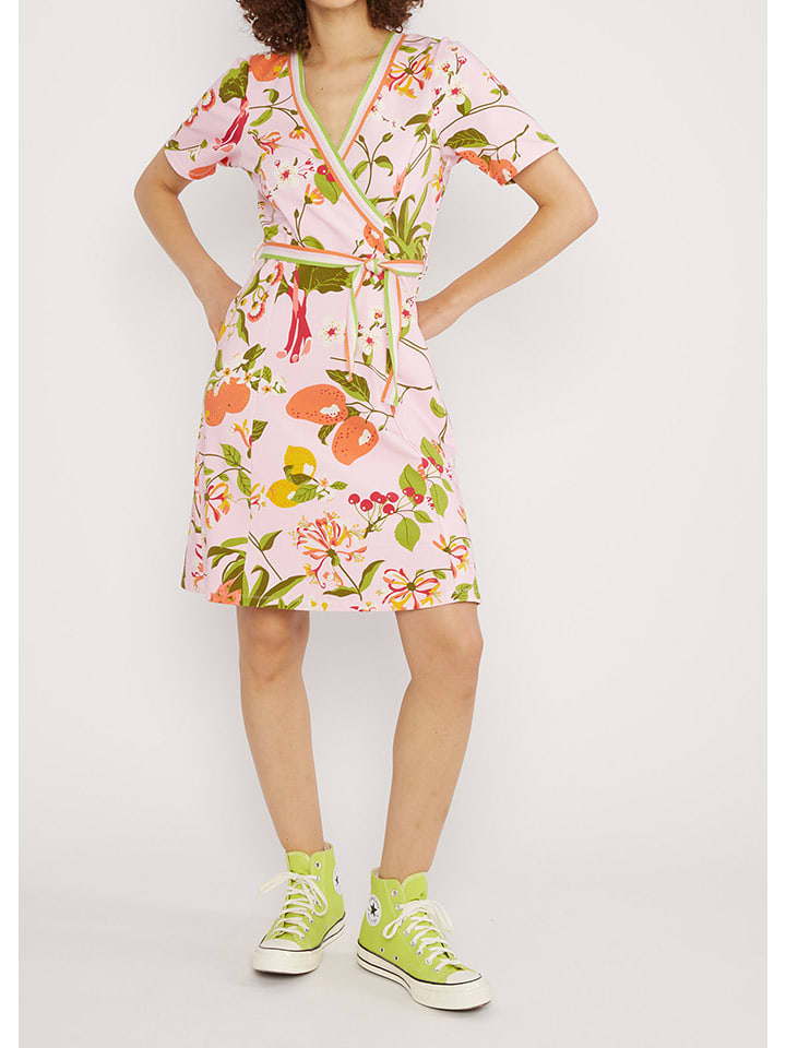 Blutsgeschwister Sukienka "Curfull of light vitamins" w kolorze jasnoróżowo-zielonym rozmiar: XL