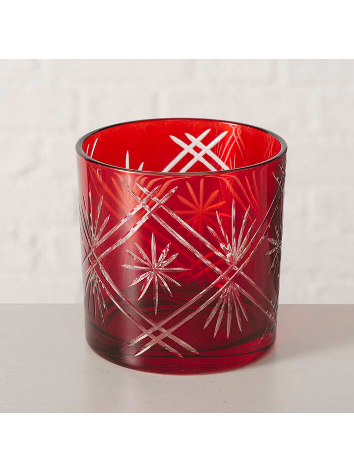 Boltze Świecznik "Carvo" w kolorze czerwonym - wys. 10 cm rozmiar: onesize