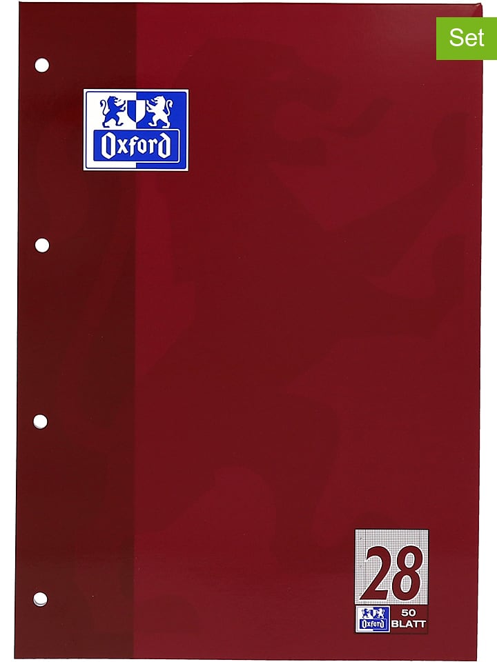 Oxford Skoroszyty (5 szt.) w kolorze czerwonym - A4 rozmiar: onesize
