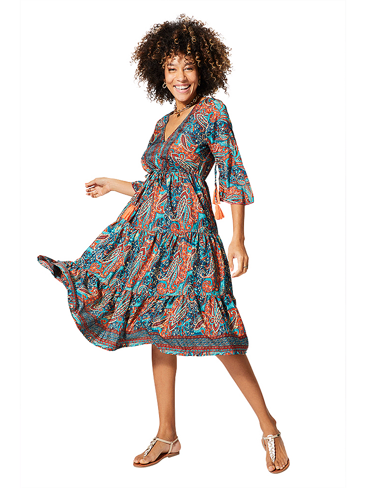 Aller Simplement Sukienka w kolorze niebiesko-czerwonym rozmiar: 38/40