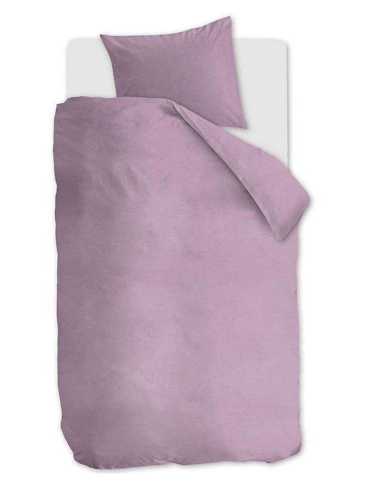 At Home Komplet pościeli sztruksowej "Cosy" w kolorze fioletowym rozmiar: 155x220 cm