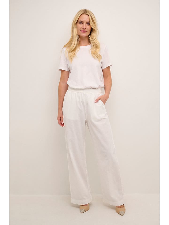 Kaffe Spodnie "Naya" w kolorze białym rozmiar: 46