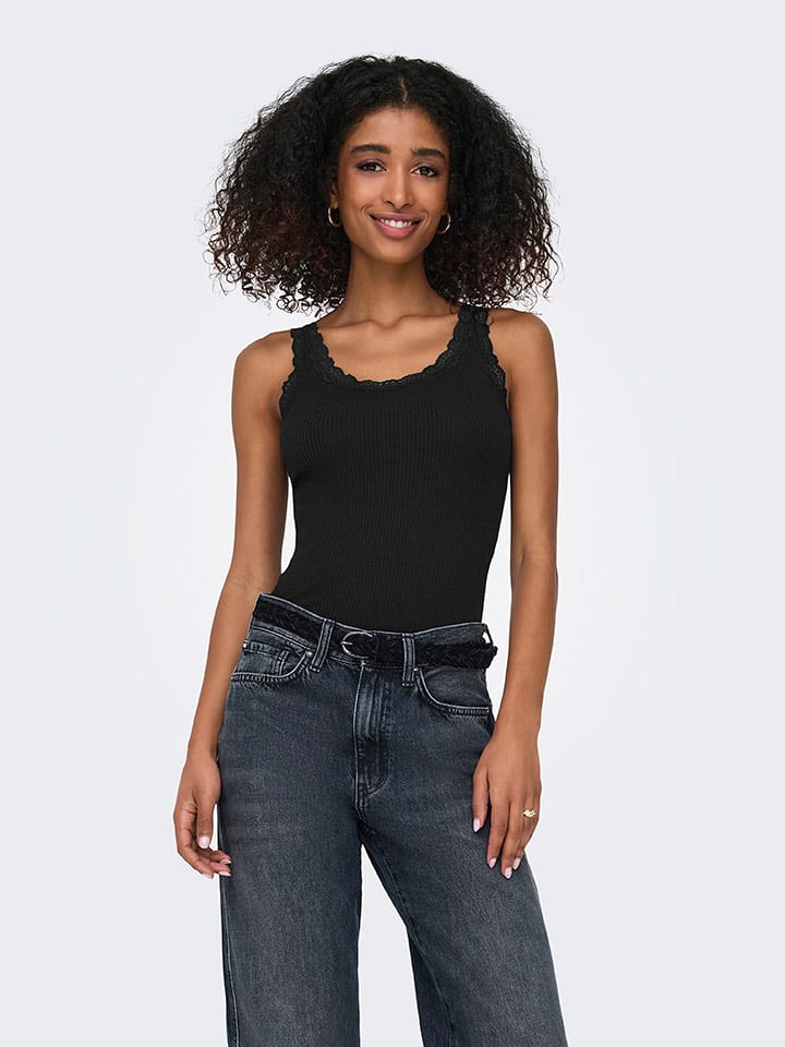ONLY Top w kolorze czarnym rozmiar: M