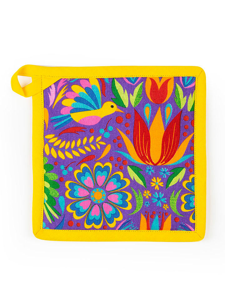 Trendy Kitchen by EXCÉLSA Łapka kuchenna w kolorze żółtym ze wzorem - 20 x 20 cm rozmiar: onesize