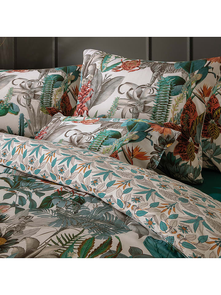 CXL by Christian Lacroix Satynowe prześcieradło w kolorze zielonym z gumką rozmiar: 180x200 cm