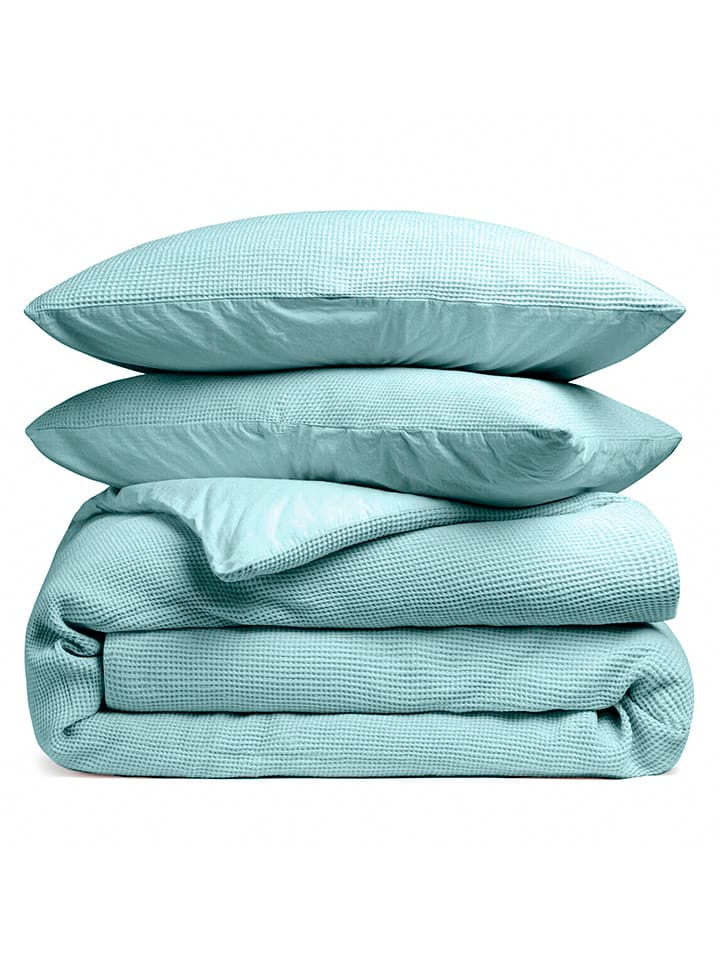 HNL Komplet pościeli perkalowej "Vafala" w kolorze miętowym rozmiar: 135x200 cm