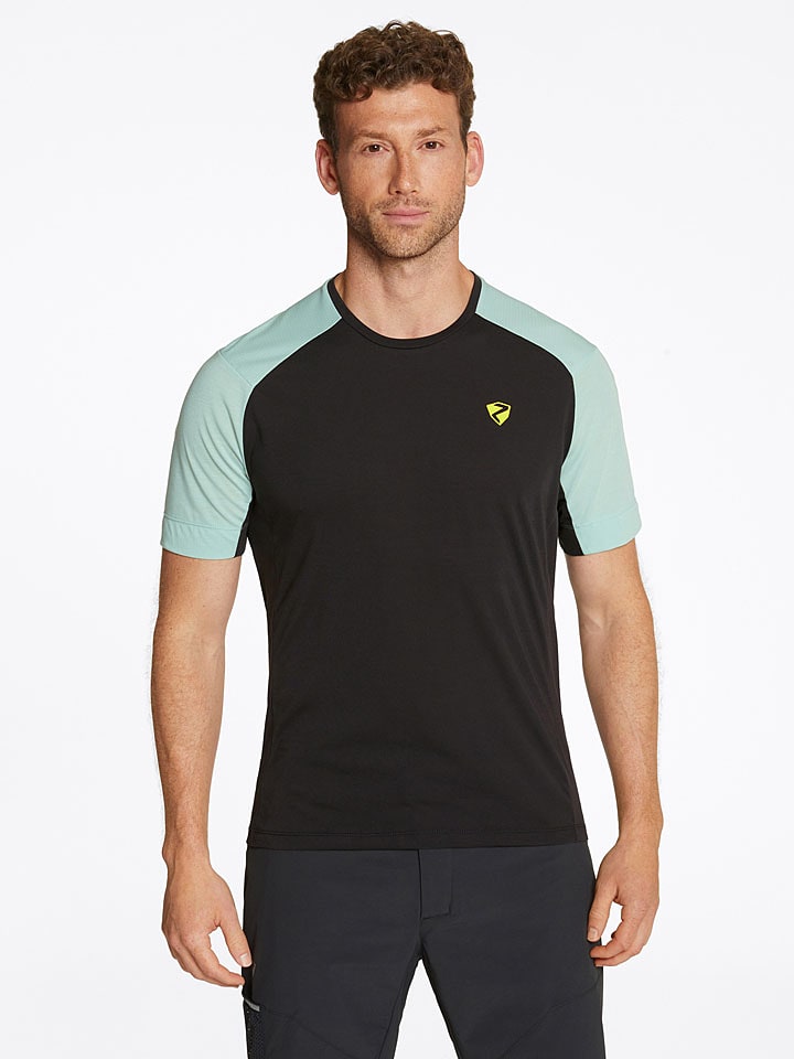 Ziener Koszulka kolarska "Nentin" w kolorze czarno-turkusowym rozmiar: 48