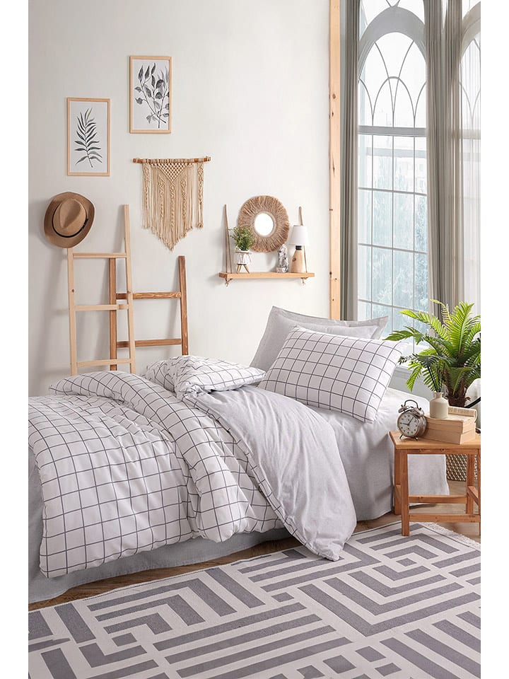Elizabed Komplet pościeli w kolorze szaro-białym rozmiar: 155x220 cm