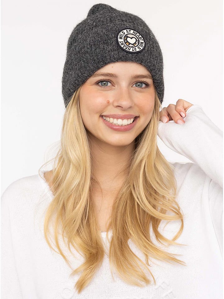 Zwillingsherz Czapka "Wild at Heart" w kolorze antracytowym rozmiar: onesize