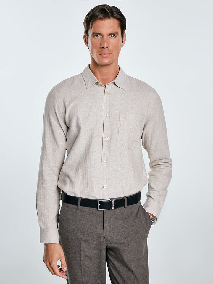 BIG STAR Koszula - Regular fit - w kolorze beżowym rozmiar: XXL