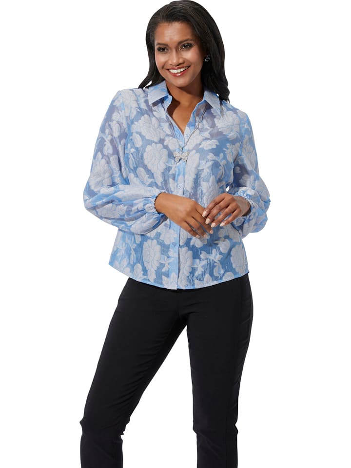 WITT WEIDEN Bluzka w kolorze błękitno-kremowym rozmiar: 48