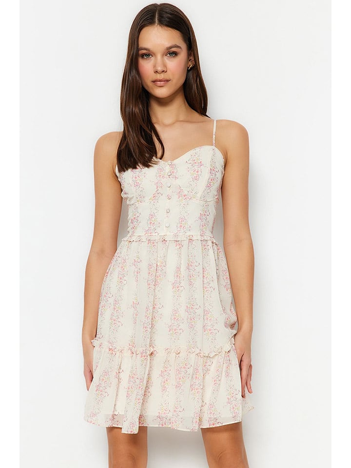 trendyol Sukienka w kolorze kremowo-czerwonym rozmiar: 38