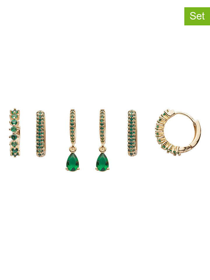 U.S. Polo Assn. Kolczyki-kreole (3 pary) z kryształami rozmiar: onesize