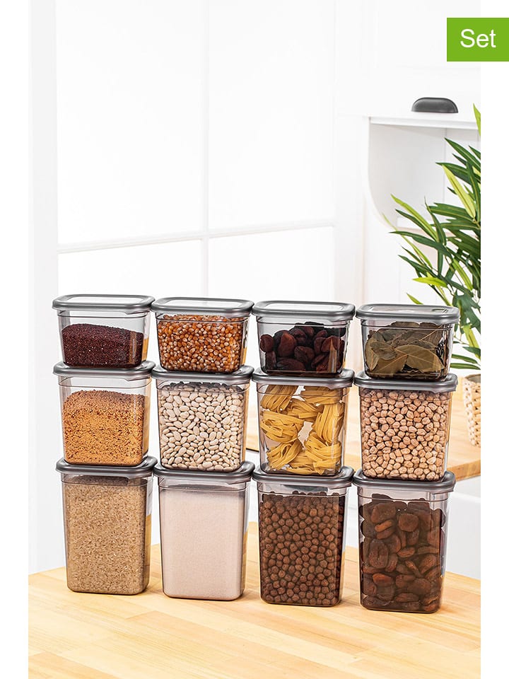 Violeta Home Pojemniki (12 szt.) w kolorze antracytowym rozmiar: onesize