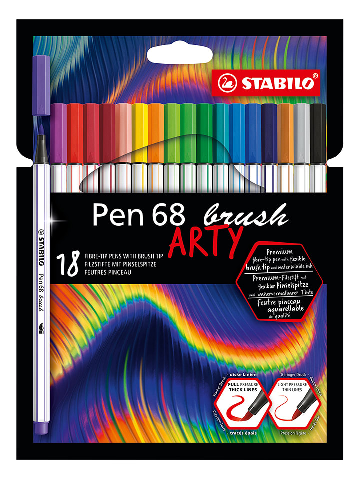 STABILO Mazaki (18 szt.) "STABILO Pen 68 brush - ARTY" rozmiar: onesize