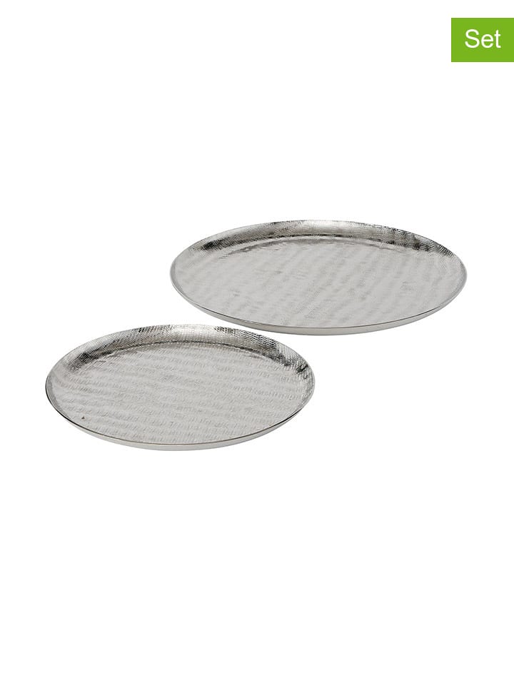 Boltze Tace dekoracyjne (2 szt.) "Passia" w kolorze srebrnym rozmiar: onesize