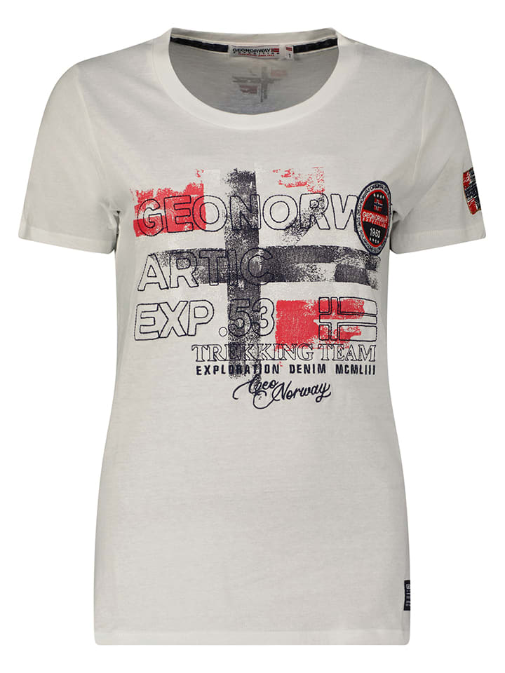 Geographical Norway Koszulka "Jarry" w kolorze białym rozmiar: S