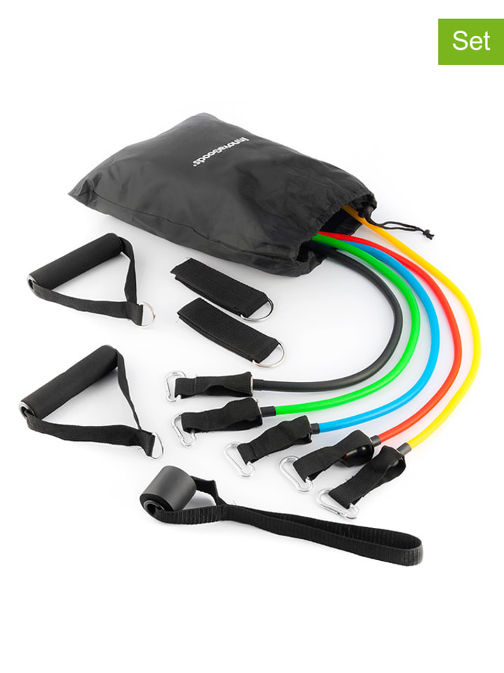 InnovaGoods 10-częściowy zestaw gum oporowych z akcesoriami "Rebainer" rozmiar: onesize