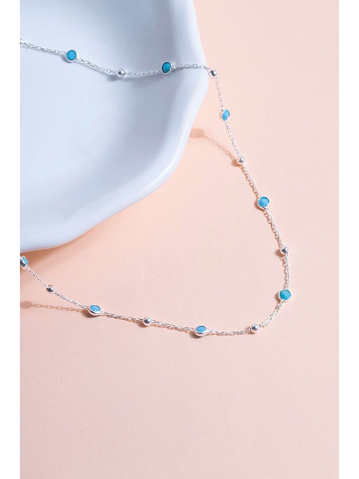 Heliophilia Srebrny naszyjnik z elementami ozdobnymi - dł. 42 cm rozmiar: onesize