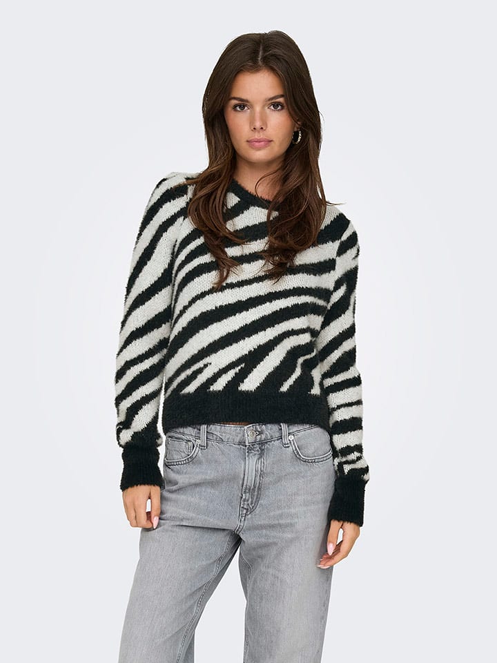 ONLY Sweter w kolorze czarno-białym rozmiar: XL
