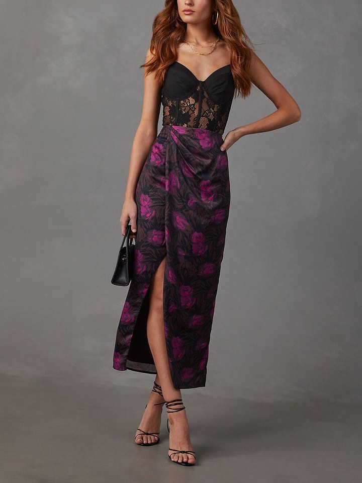 Milan Kiss Sukienka w kolorze czarno-fioletowo-czerwonym rozmiar: S