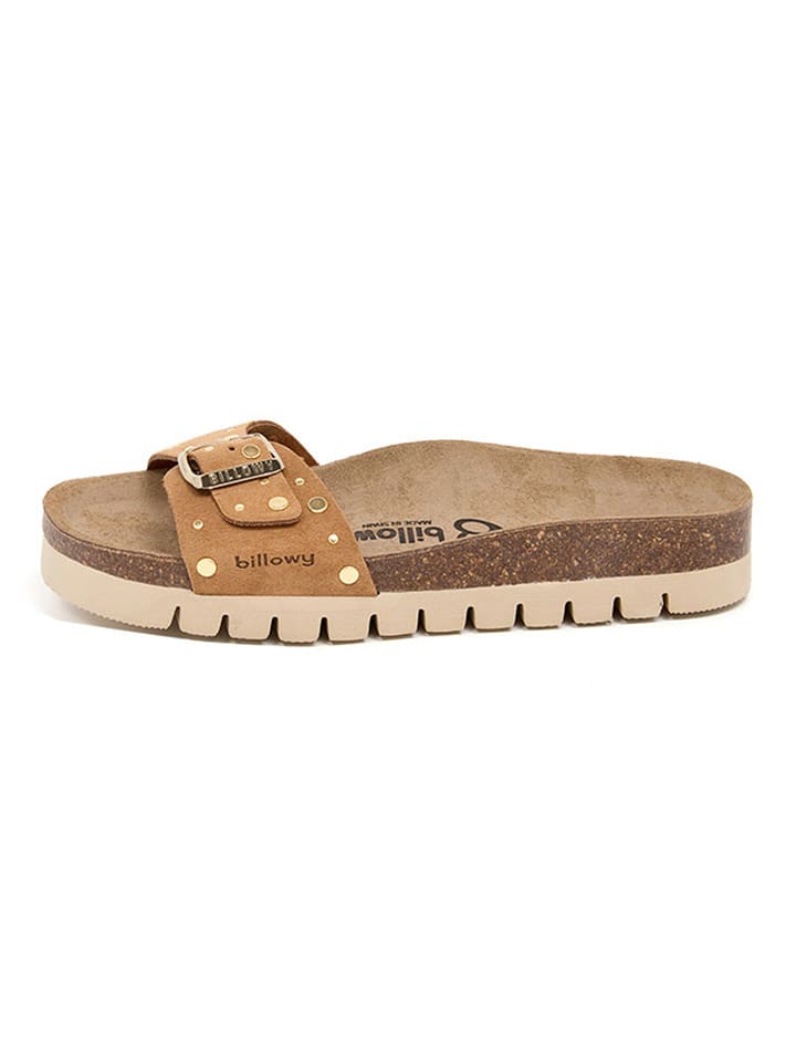 billowy Skórzane klapki w kolorze jasnobrązowym rozmiar: 42