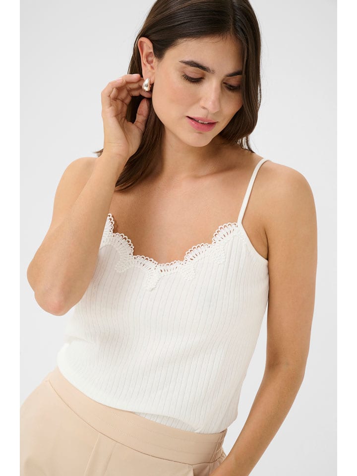 CULTURE Top w kolorze białym rozmiar: M