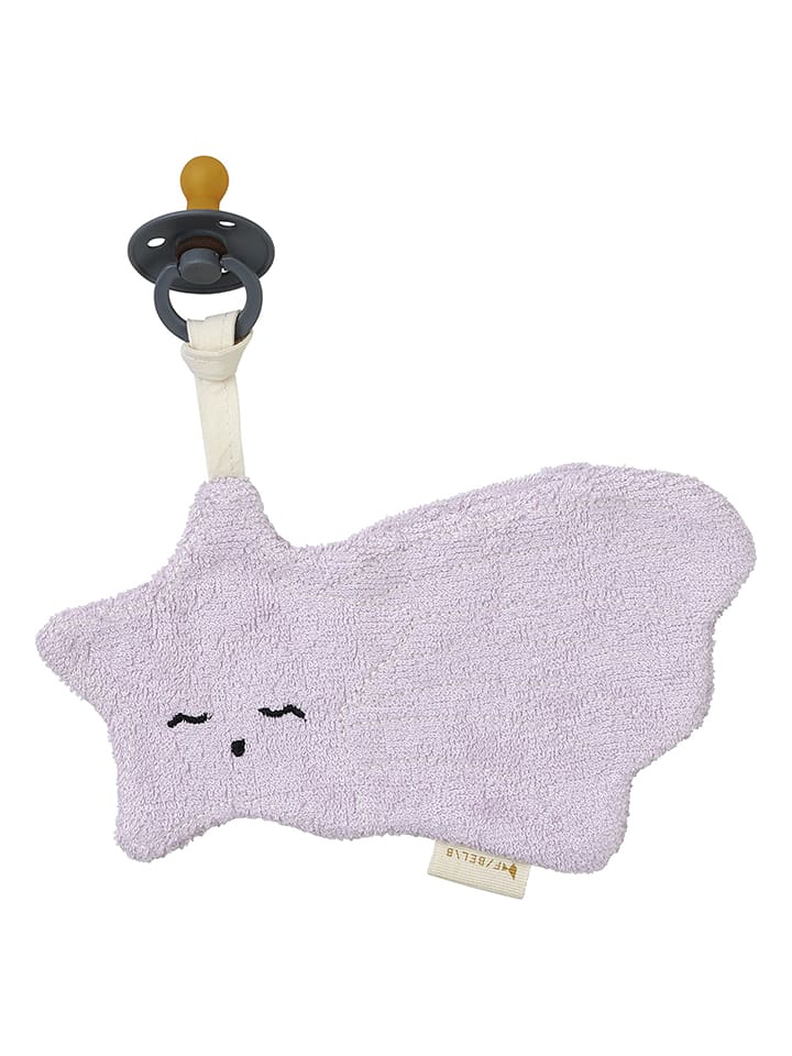 FABELAB Chusta-przytulanka "Shooting Star" w kolorze fioletowym ze smoczkiem - 0+ rozmiar: onesize