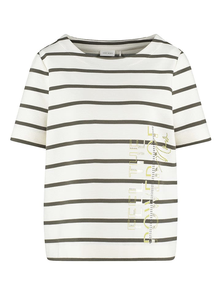 Gerry Weber Koszulka w kolorze kremowo-oliwkowym rozmiar: 38