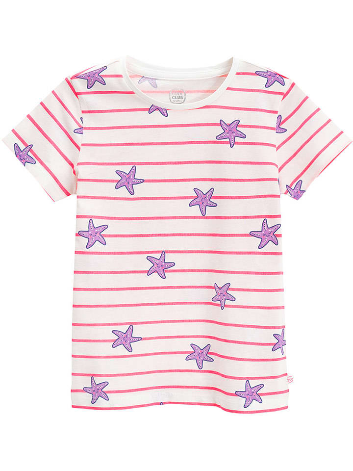 COOL CLUB Koszulka w kolorze biało-jasnoróżowym rozmiar: 116