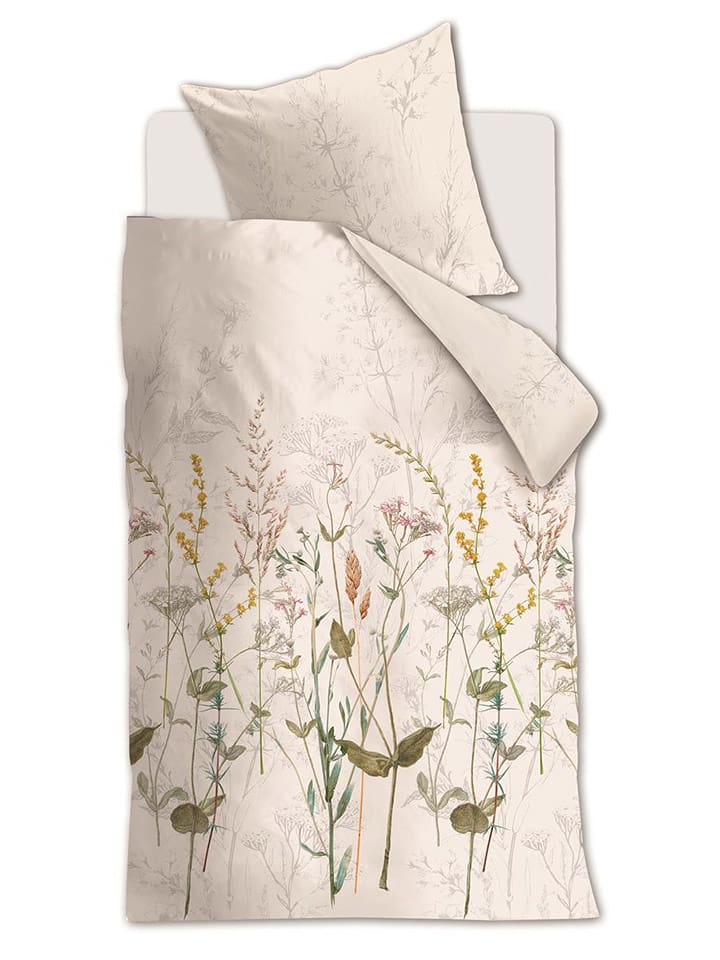 Beddinghouse Komplet pościeli "Joyful" w kolorze zielono-kremowym rozmiar: 155x220 cm