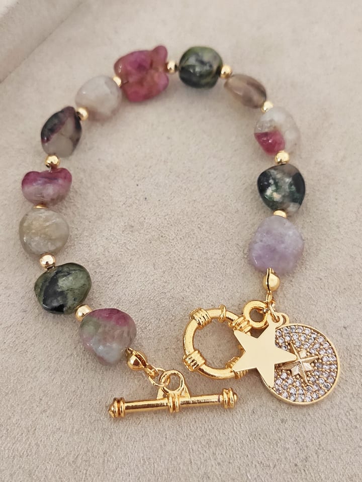 Nakkash Pozłacana bransoletka z turmalinem rozmiar: onesize