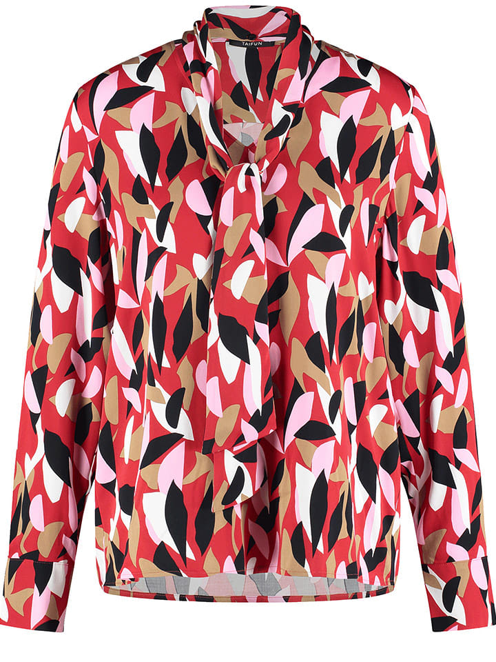 TAIFUN Bluzka w kolorze czerwono-czarno-białym rozmiar: 46