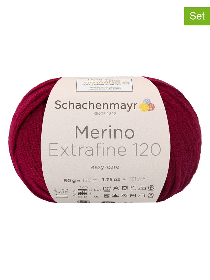 Schachenmayr since 1822 Przędza wełniana (10 szt.) w kolorze ciemnoczerwonym - 10 x 50 g rozmiar: onesize