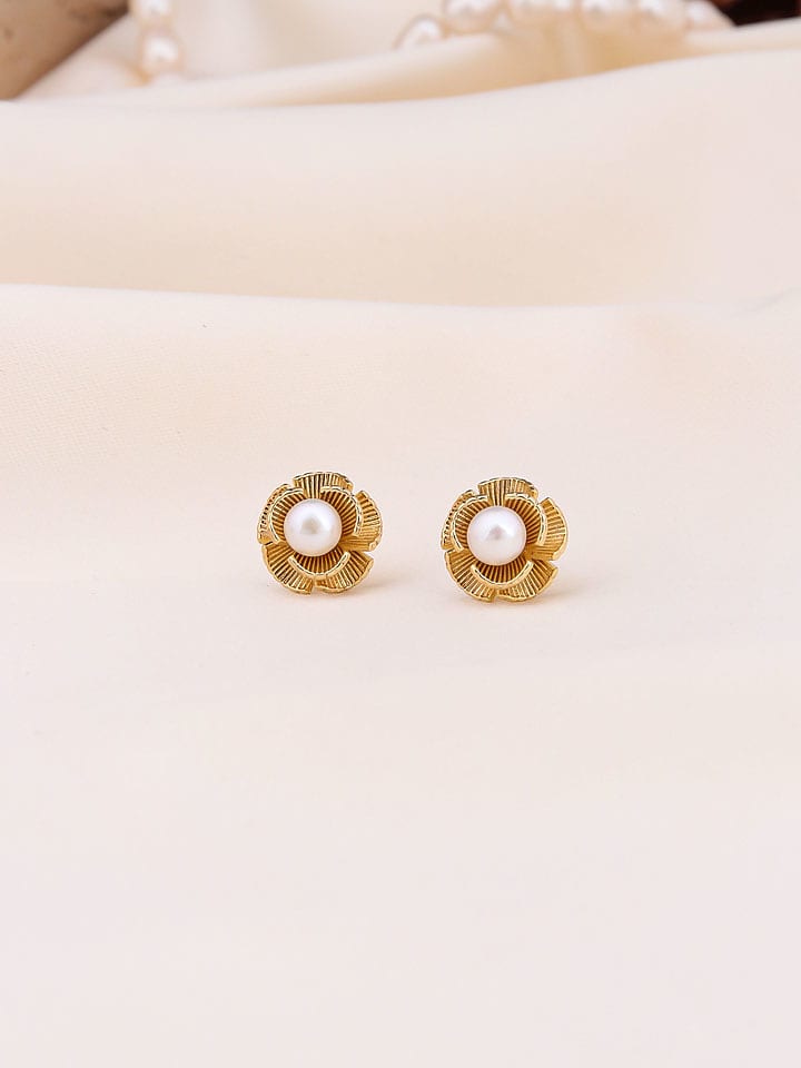 Pierres de Jade Pozłacane kolczyki-wkrętki z perłami rozmiar: onesize