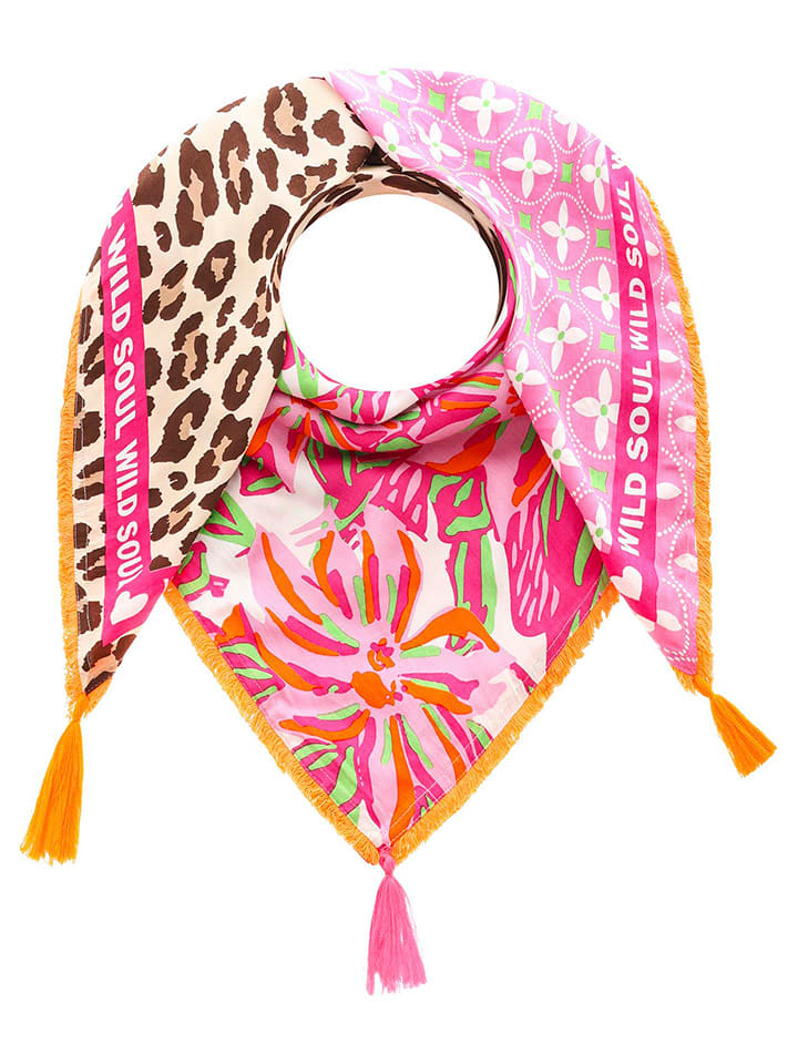 Zwillingsherz Chusta "Wild Summer Jungle" ze wzorem - 130 x 130 cm rozmiar: onesize