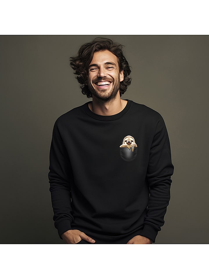 WOOOP Bluza "Pocket Sloth" w kolorze czarnym rozmiar: XXL