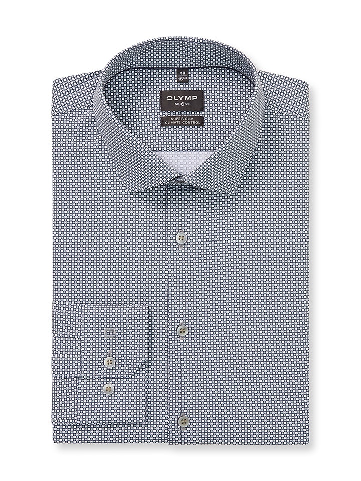 OLYMP Koszula "No 6" - Super Slim - w kolorze granatowo-białym rozmiar: 38