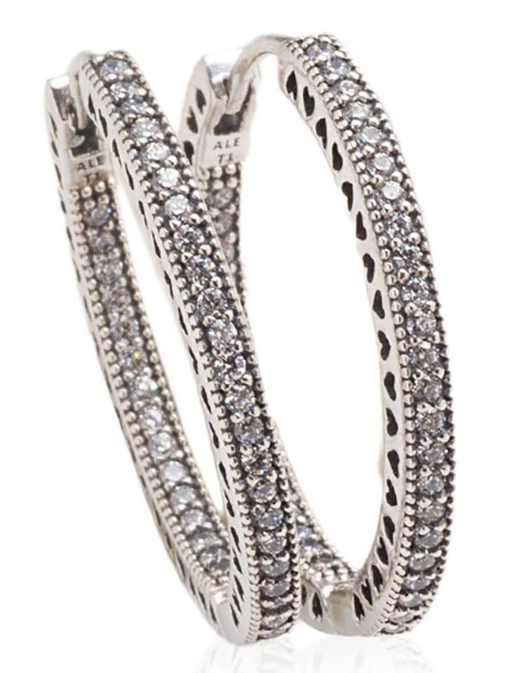 Pandora Srebrne kolczyki-kreole z cyrkoniami rozmiar: onesize