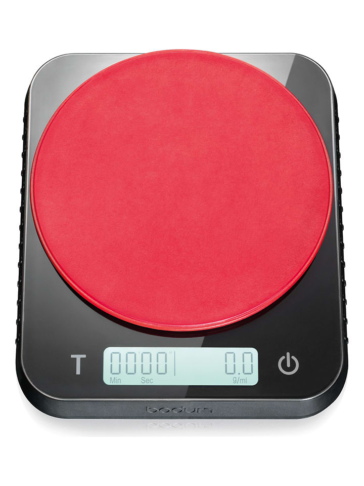 bodum Waga kuchenna "Bistro" w kolorze czarno-czerwonym - 16 x 13 cm rozmiar: onesize