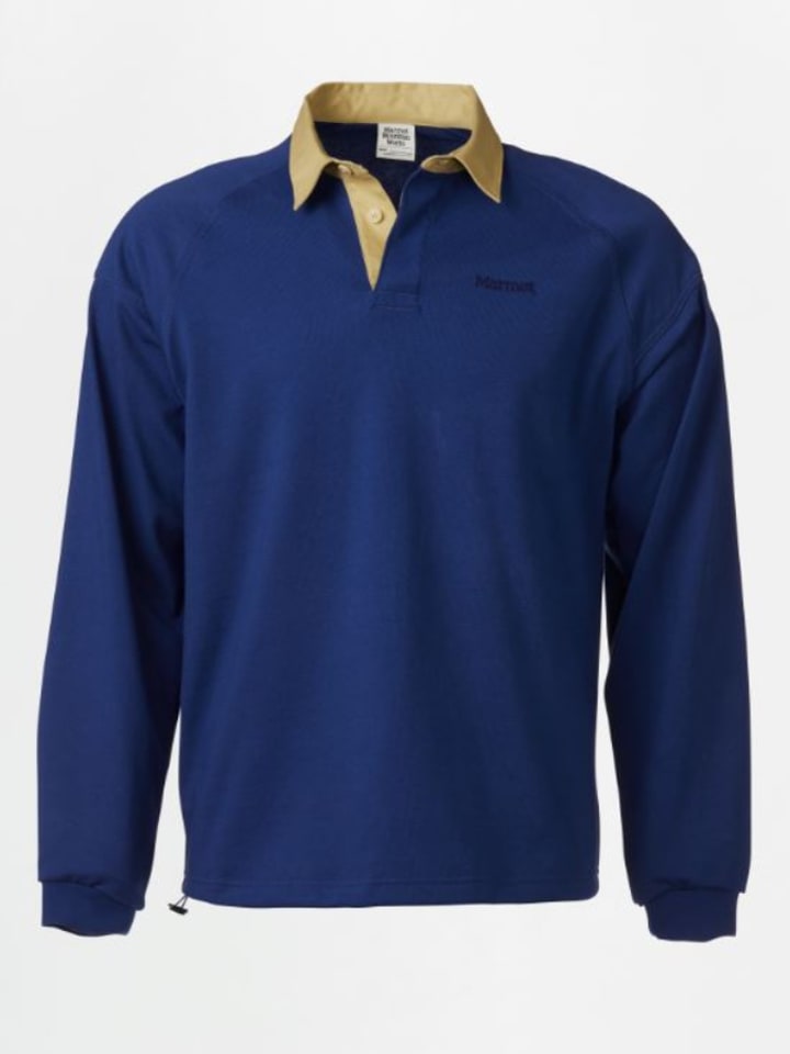 Marmot Sweter "Mountain Works Rugby" w kolorze granatowo-beżowym rozmiar: M