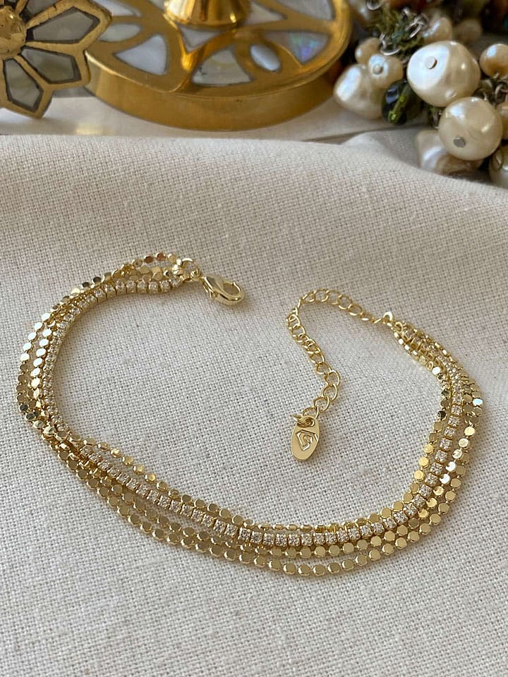 Luseera Pozłacana bransoletka z cyrkoniami rozmiar: onesize