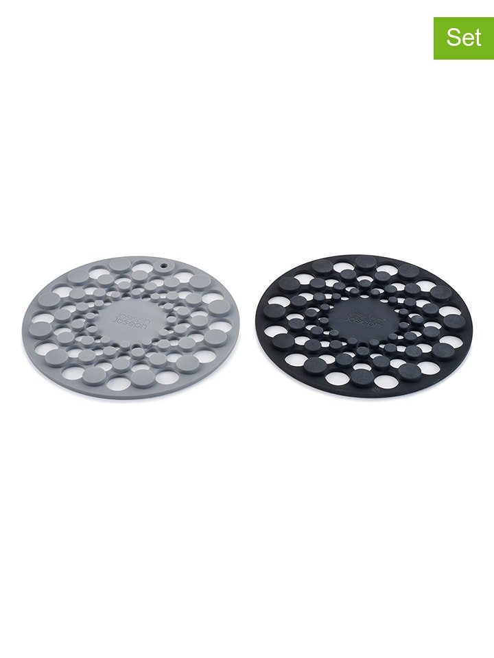 JosephJoseph Podkładki (2 szt.) "Spot-On" w kolorze czarno-szarym - Ø 17 cm rozmiar: onesize