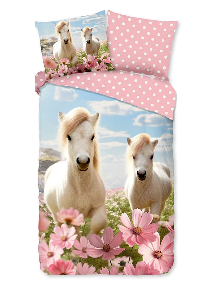 Good Morning Komplet pościeli "Philou" w kolorze jasnoróżowo-białym rozmiar: 140x200 cm