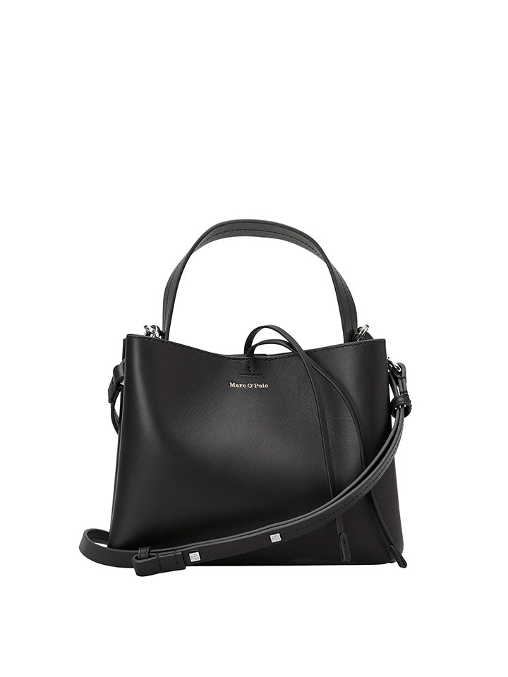 Marc O´Polo Skórzana torebka "Mod Pany" w kolorze czarnym - 23 x 17 x 7 cm rozmiar: onesize